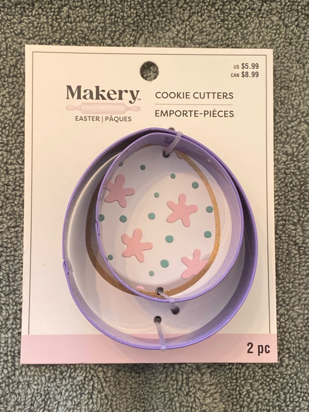 Purple Egg-Shaped Kids Cookie Cutters - 2 pc